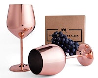 JILLMO Copper Coated Wine Glasses, Set of 2