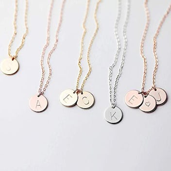 Delicate Initial Disc Necklace
