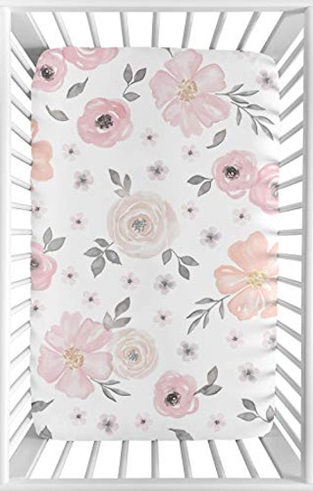 Sweet Jojo Designs Watercolor Floral Mini Crib Sheet