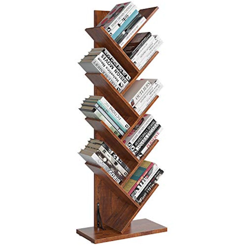 Homfa Tree Bookshelf, 9-Shelf Bookcase Rack