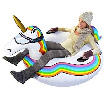 GoFloats Winter Snow Tube - Inflatable Sled for Kids and Adults