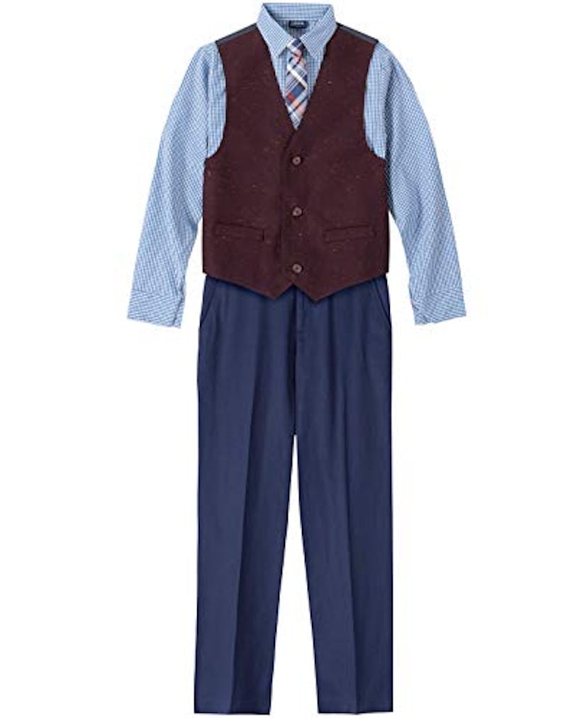 IZOD Boys' 4-Piece Formal Suit Vest Set