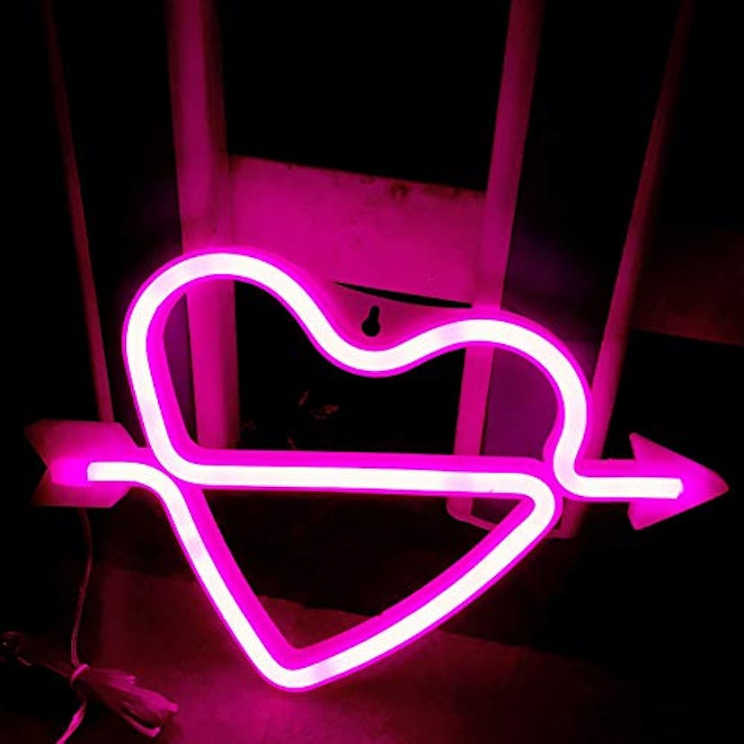 Neon Heart Light-Up Sign