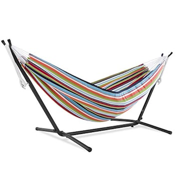 Double Cotton Hammock with Space Saving Steel Stand