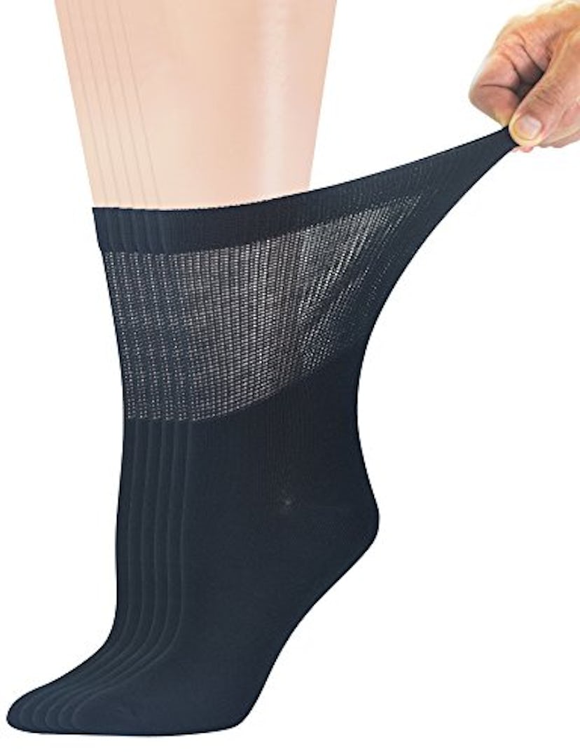 Yomandamor Womens Bamboo Diabetic Crew Socks