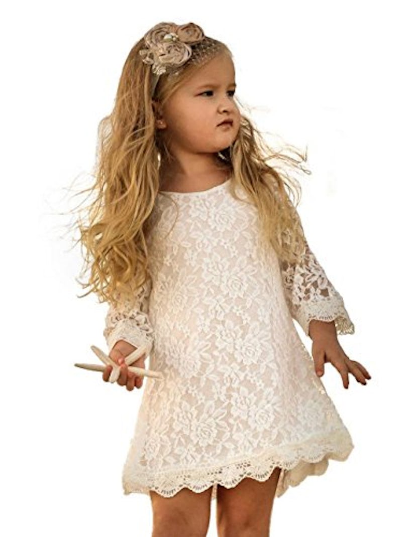 APRIL GIRL Lace 3/4 Sleeve Dress