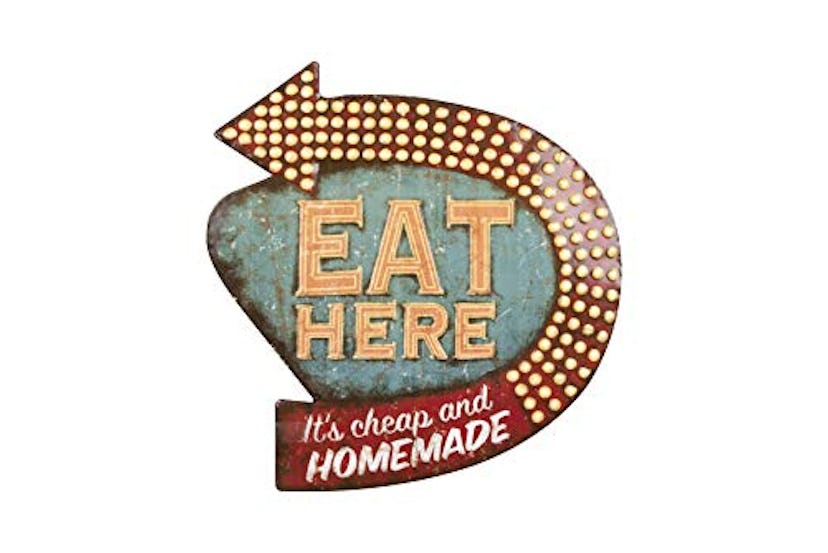 Creative Co-op Eat Here Tin Retro Wall Decor