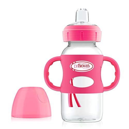 Wide Mouth Baby Cup Feeding Bottle Trainer Easy Grip Plastic Handles Holder New 