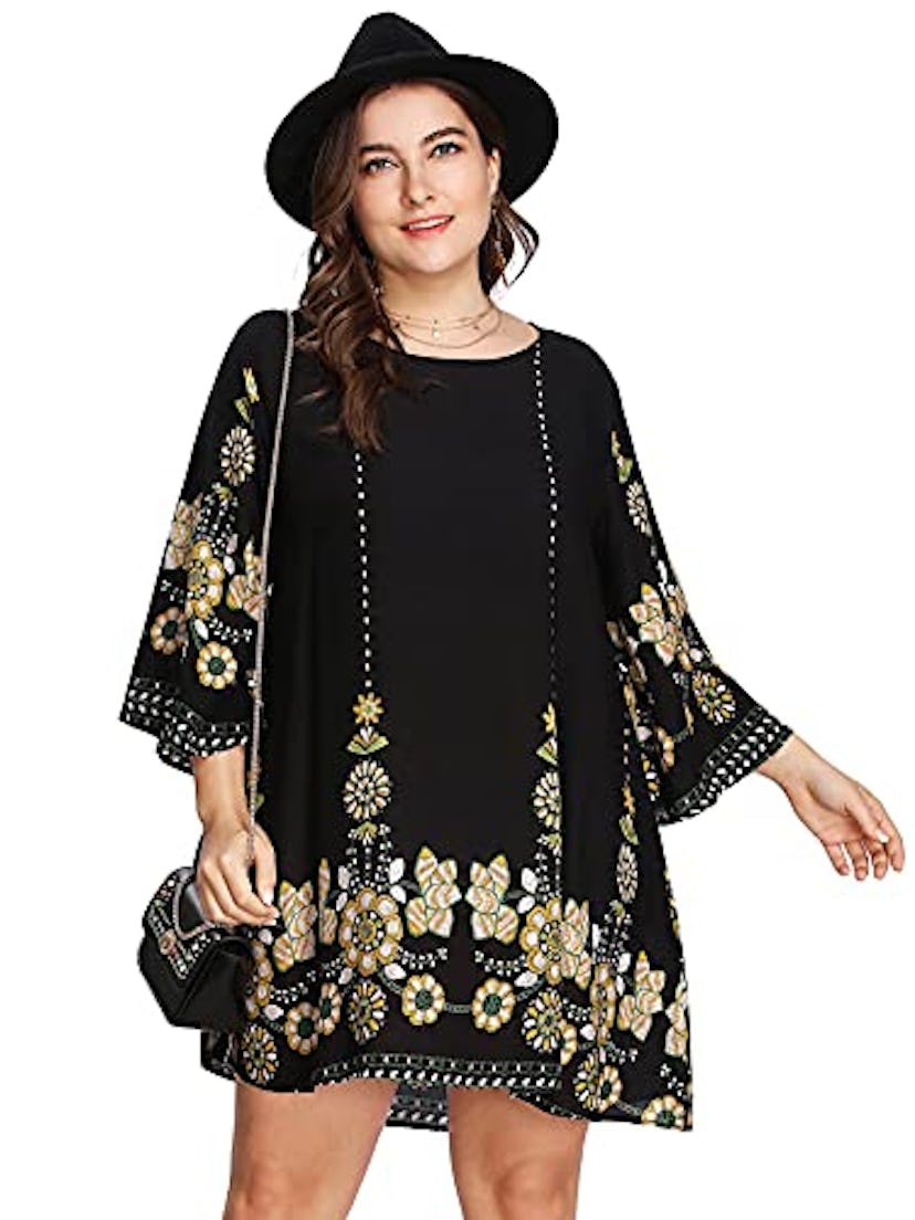 Romwe Women's Plus Size Boho Beach Dress