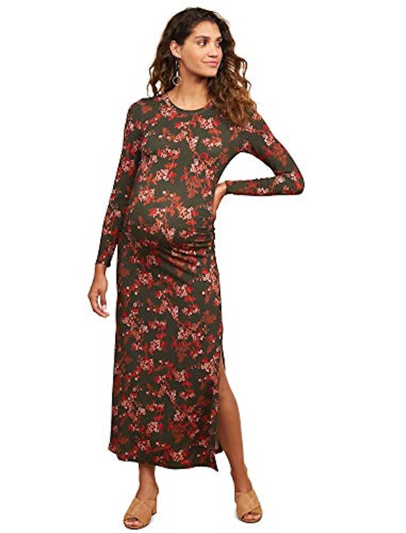 Motherhood Maternity Women's Maternity Long Sleeve Maxi Dress