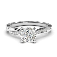 THELANDA Twisted Vine Simulated Diamond Engagement Ring 