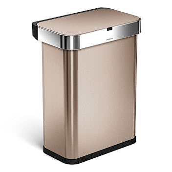 simplehuman 58 Liter Rectangular Voice and Motion Sensor Automatic Kitchen Trash Can