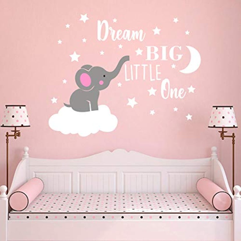 GESTYZ Dream Big Little One Elephant Wall Decal