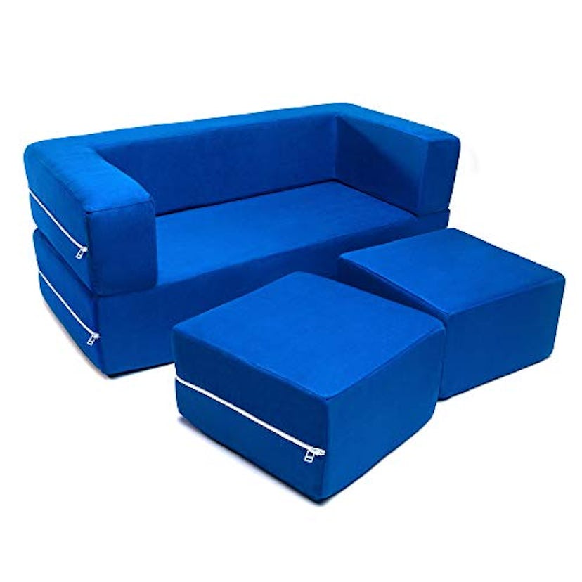 Jaxx Zipline Kids Modular Loveseat & Ottomans