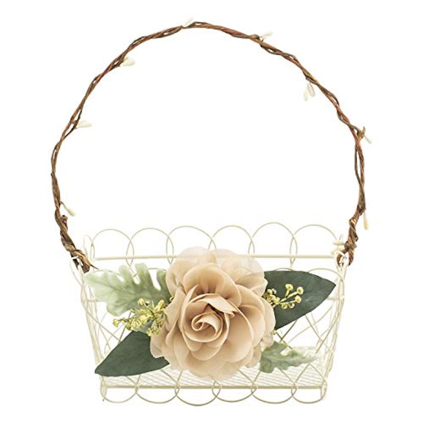 Ragga Wedding Boho Ivory Wire Basket