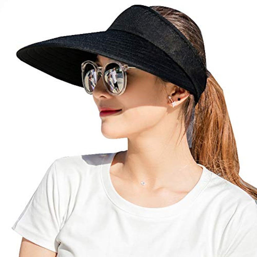 Large Brim Sun Visor with UV Protection for Women