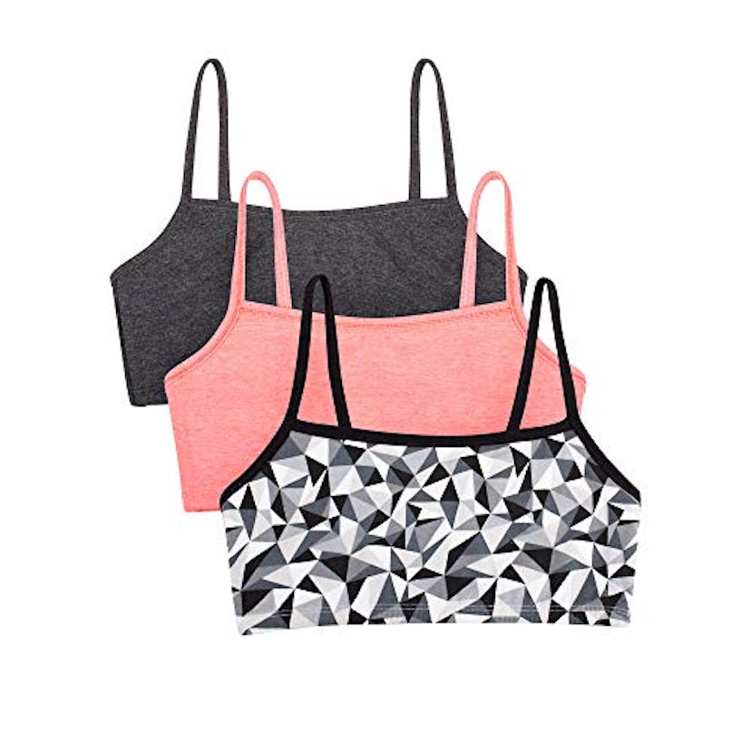 Fruit of the Loom Spaghetti Strap Sports Bra, 3-Pack