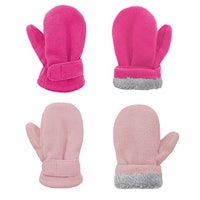American Trends Toddler Lined Fleece Winter Gloves (Two Pair) 