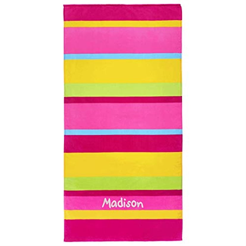 Kaufman Personalized Striped Beach Towel for Kids