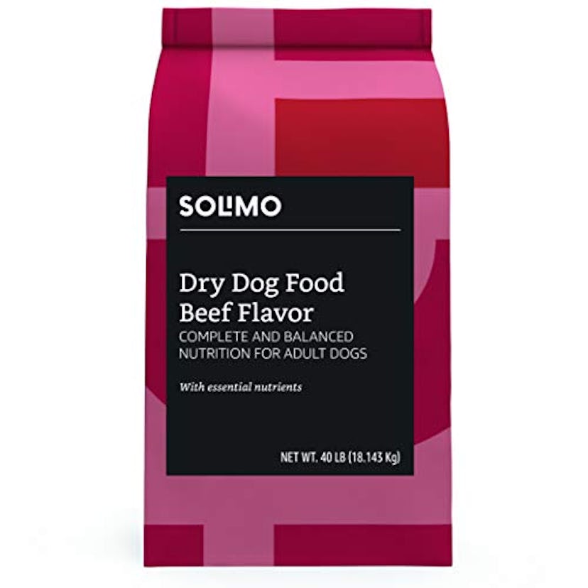 Solimo Basic Dry Dog Food with Grains (Chicken or Beef Flavor), 40 Lb Bag