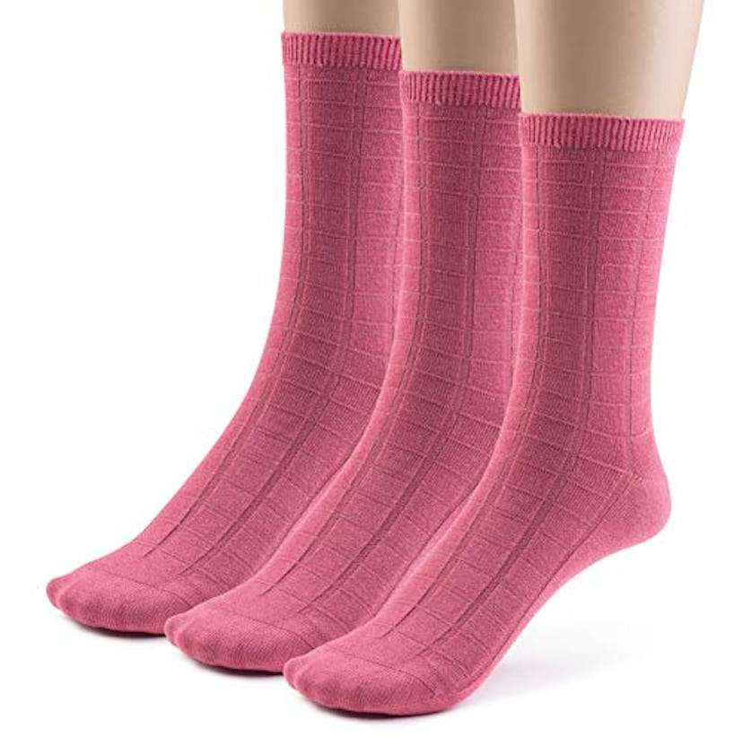 Silky Toes Womens Bamboo Dress Crew Socks