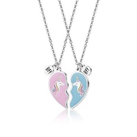 Vinjewelry Unicorn BFF Heart Necklaces For Friends