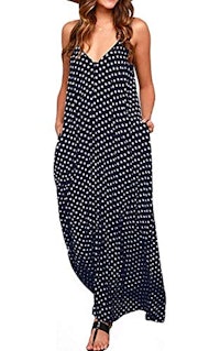 Lilbetter V-Neck Polka Dot Maxi Dress