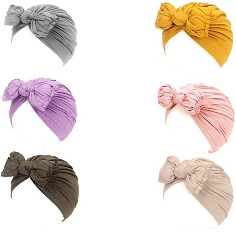 Awyjcas Cotton Baby Turban 6 Pack