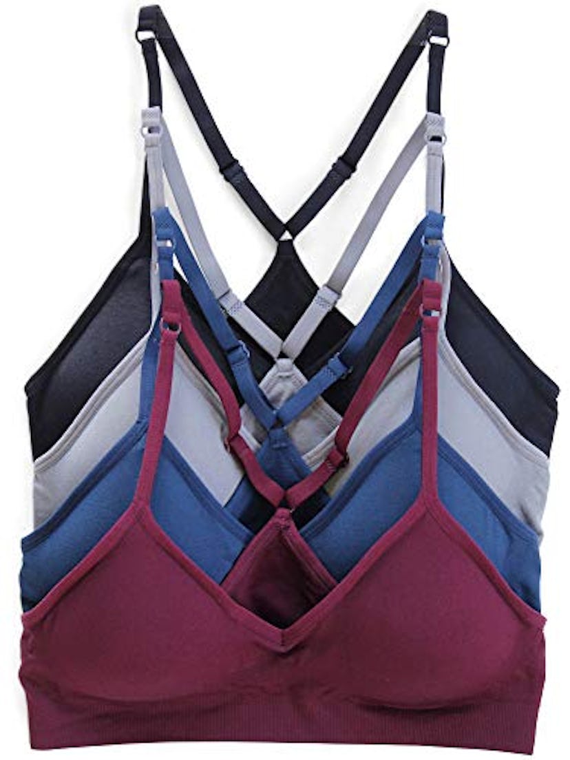 Kalon 4 Pack Racerback Sports Bralette V Neck for Women