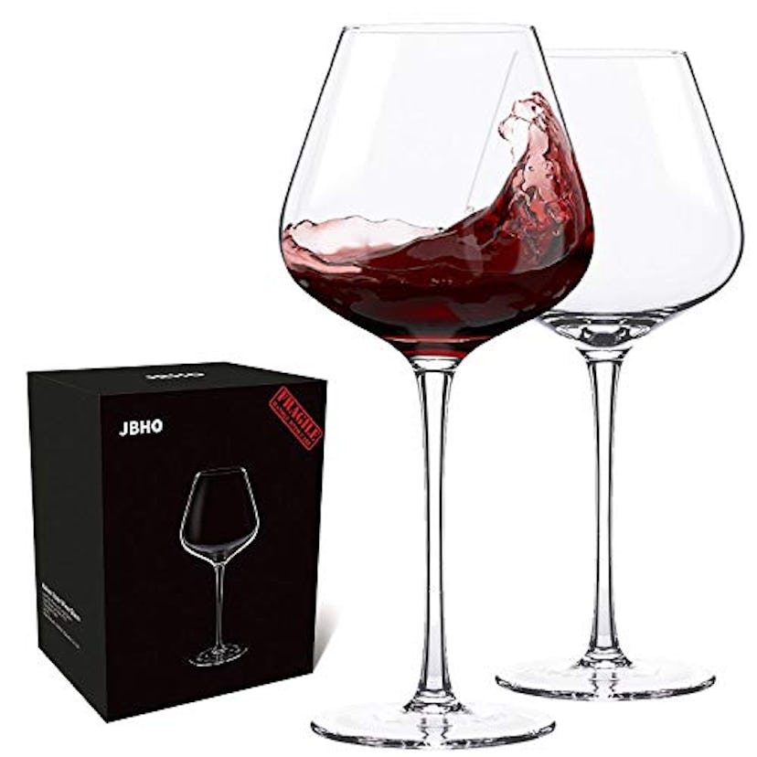 JBHome Italian Style Burgundy Wine Glasses, Set of 2