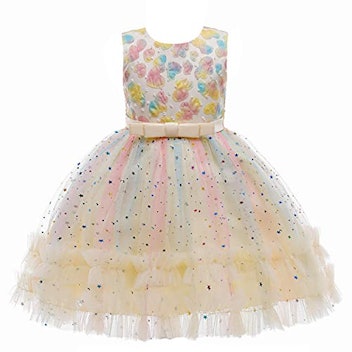 Weileenice Rainbow Tulle Dress