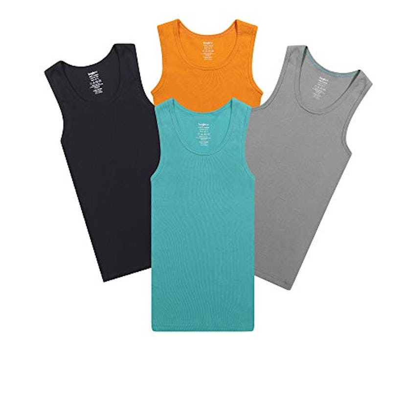 Buyless Fashion Boys Scoop Neck Tagless Undershirts 4 Pack