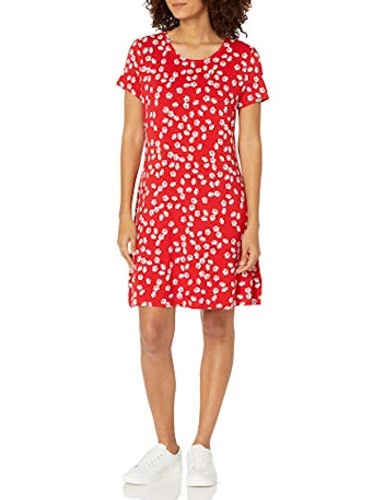 Amazon Essentials Women's Short Sleeve Scoopneck A-line Shirt Dress