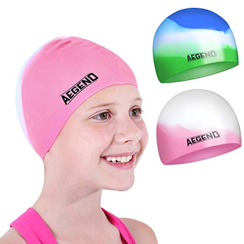 Aegend Silcone Swim Cap 2-Pack