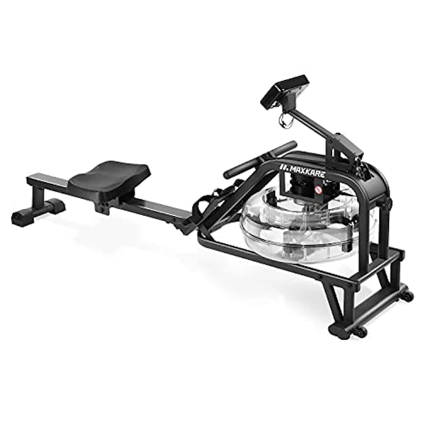 MaxKare Water Rowing Machine Water Rower with Water Resistance & Large LCD Monitor