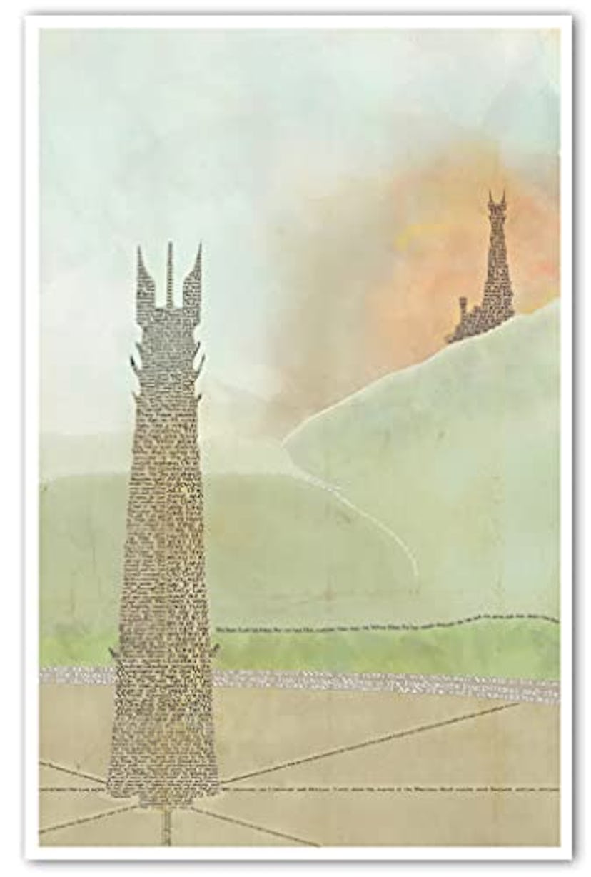LOTR Two Towers Word Art Print