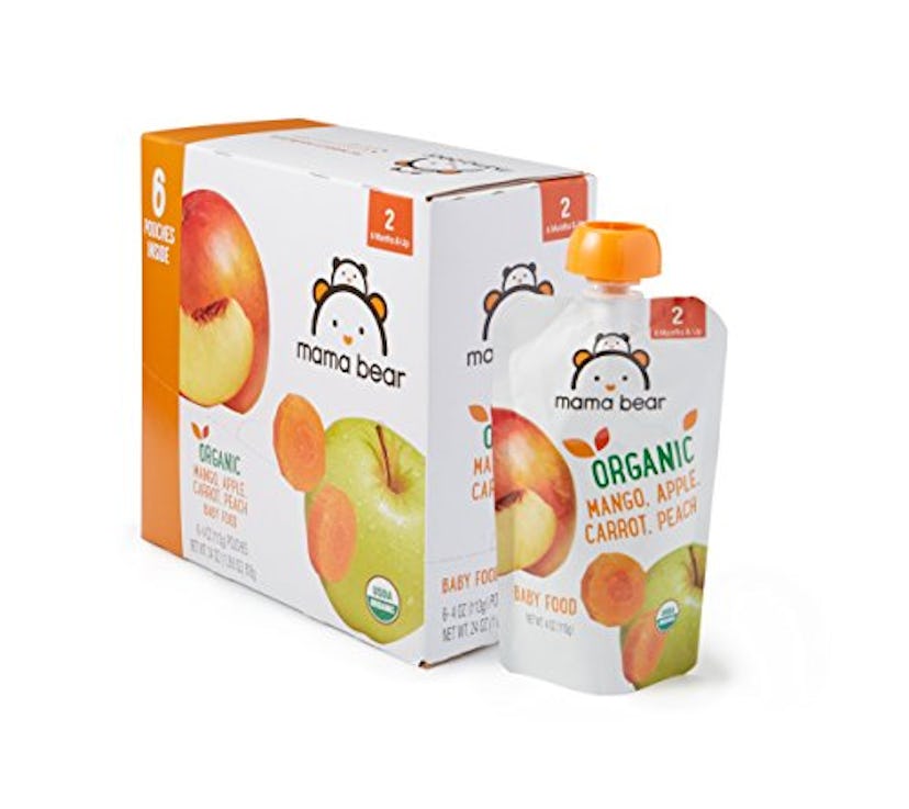 Mama Bear Organic Baby Food (Mango, Apple, Carrot, Peach) Pack of 12