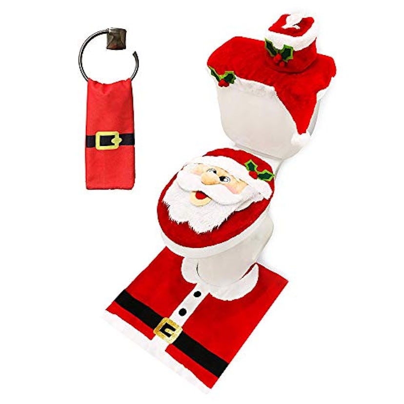 Santa-Themed Bathroom Decor Set