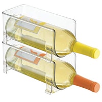 mDesign Plastic Free-Standing Water Bottle and Wine Rack Storage