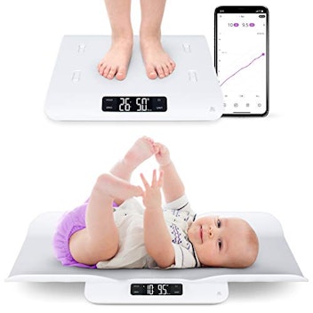Smart Baby Scale, Pet Scale, Toddler Scale with App, Digital Weighing Scale  for Newborn Infant Toddler Cat Puppy Animals with Auto Hold Function, LCD