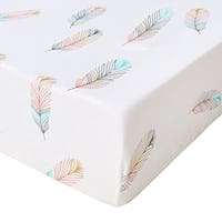LifeTree Feather Print Fitted Crib Sheet