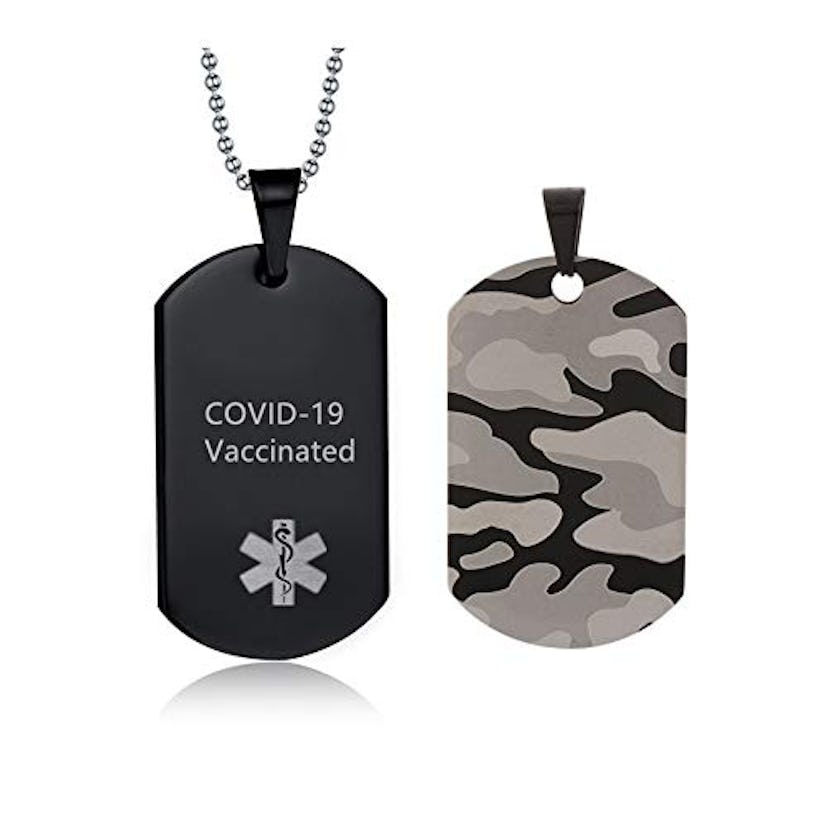 N+A Medical Alert COVID-19 Vaccinated Pendant Necklace