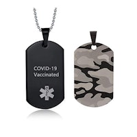 N+A Medical Alert COVID-19 Vaccinated Pendant Necklace
