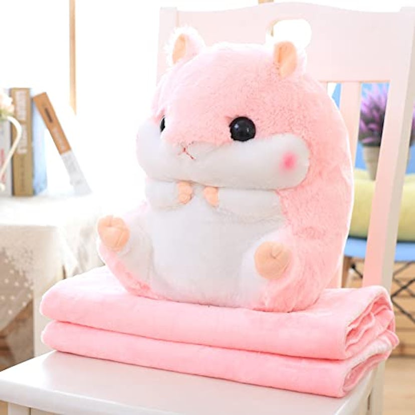 YuniNasi Stuffed Hamster Throw Pillow