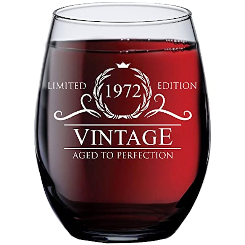 Humor Us Home Goods "Aged To Perfection" Wine Glass