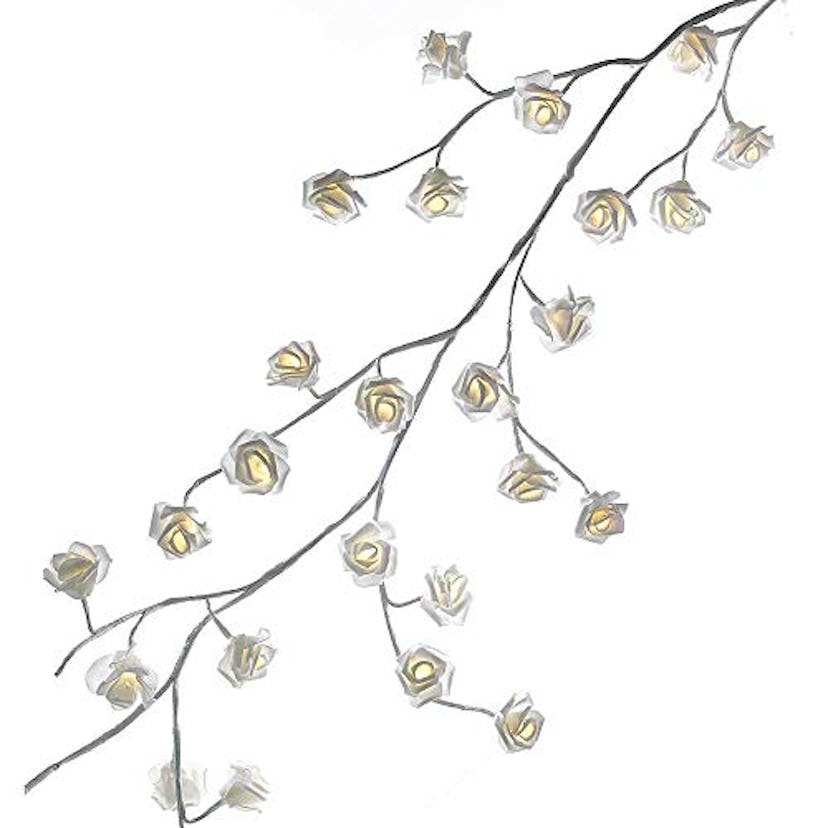 Kurt Adler 6-Foot Garland With Rose Lights