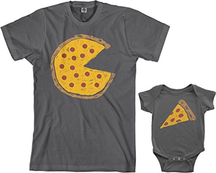 Threadrock Pizza Pie & Slice Infant Bodysuit & Men's T-Shirt Matching Set shirt