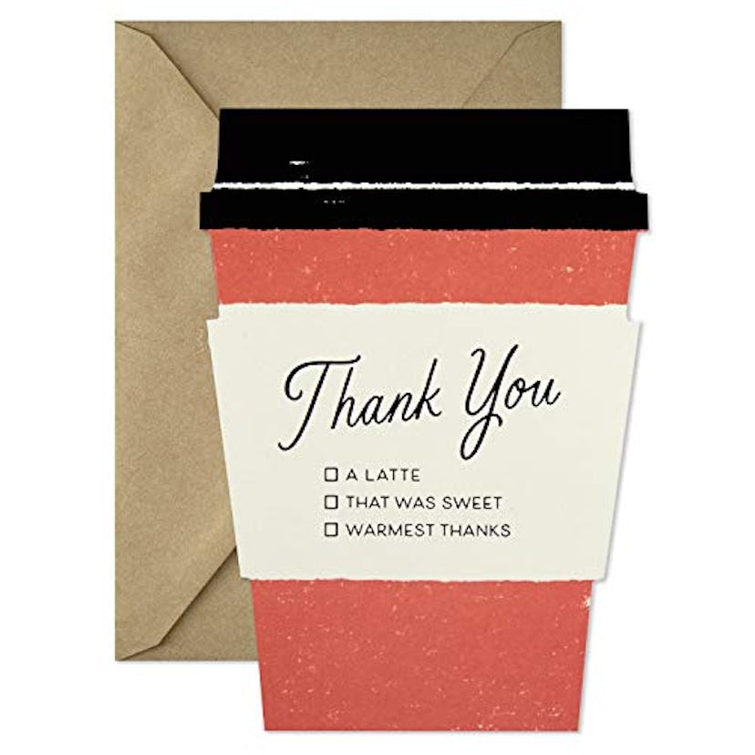 Hallmark Pack of Coffee Cup Thank You Cards, Set of 15