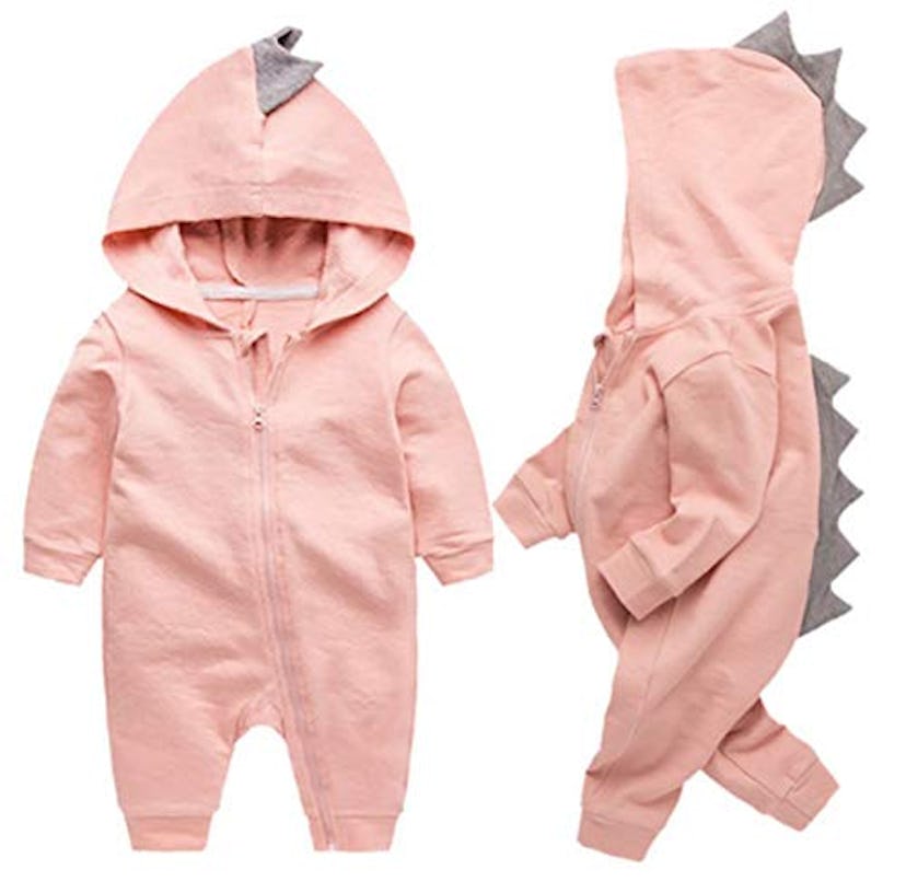 Newborn Baby Boys Girls Cartoon Dinosaur Hoodie Romper 