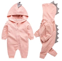 Newborn Baby Boys Girls Cartoon Dinosaur Hoodie Romper 